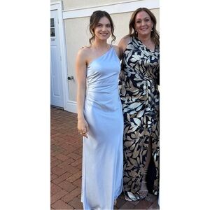 Bec & Bridge LUNETTA ASYM DRESS Dusty Blue One-Shoulder Dress